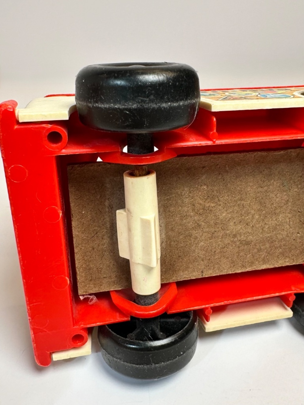 Vintage Fisher Price Mini Bus FP-141 1969 Little People Toy Red White USA - Picture 10 of 11